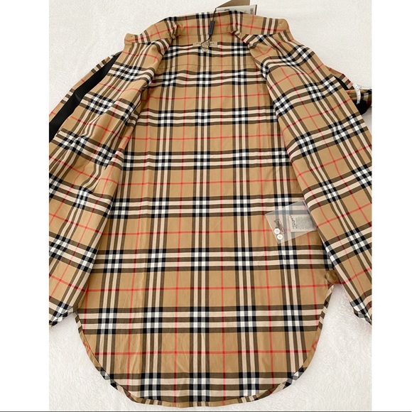 NWT Burberry Satin Stripe Vintage Check Shirt - Picture 11 of 16
